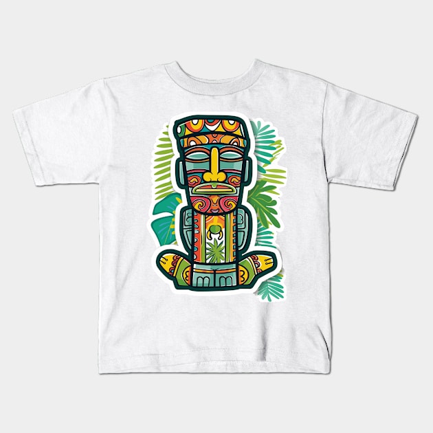 Easter Island face Kids T-Shirt by FehuMarcinArt